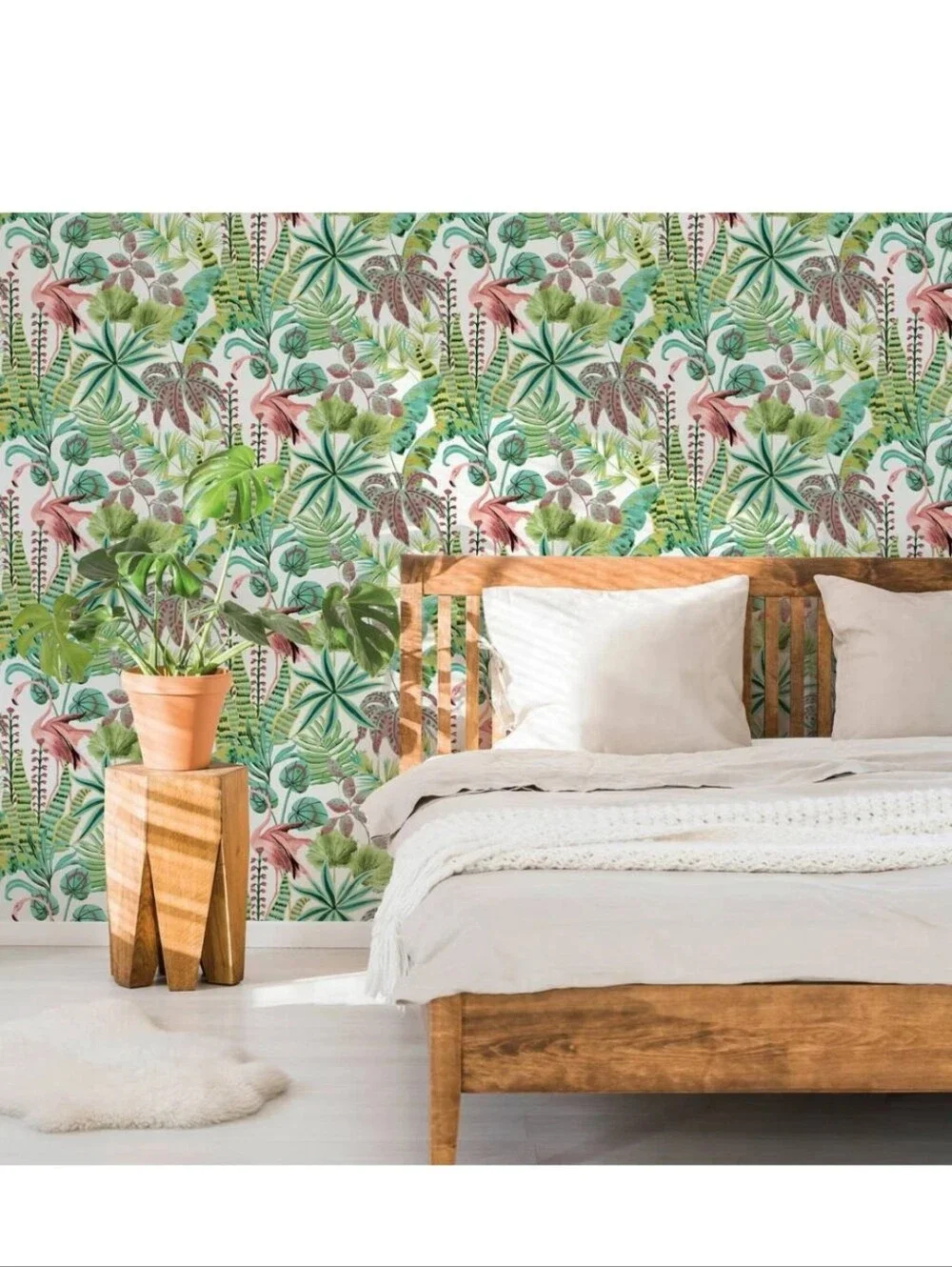 Tempaper Flamingo Daydream Cactus Rose Peel and Stick Wallpaper